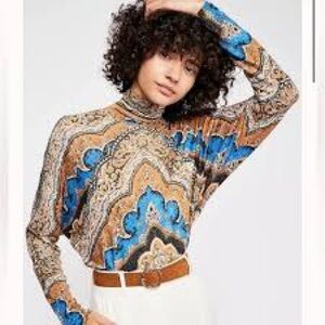 Free People Multicolor Paisley Blouse